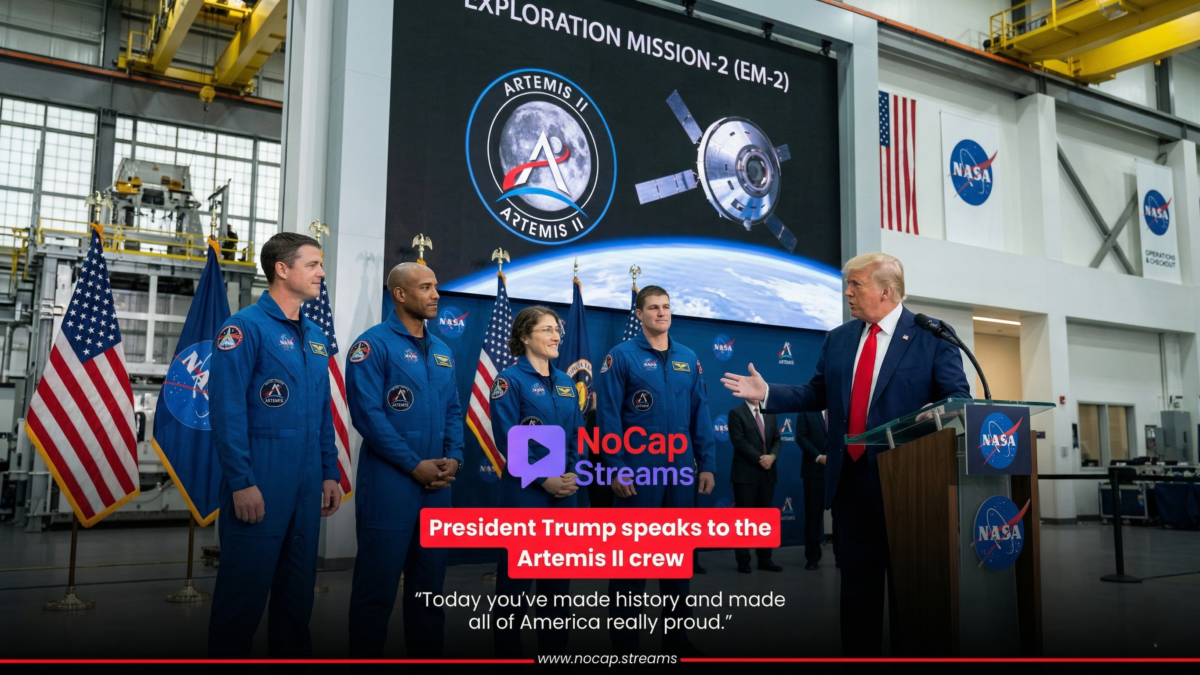 President Trump speaks to the Artemis II crew